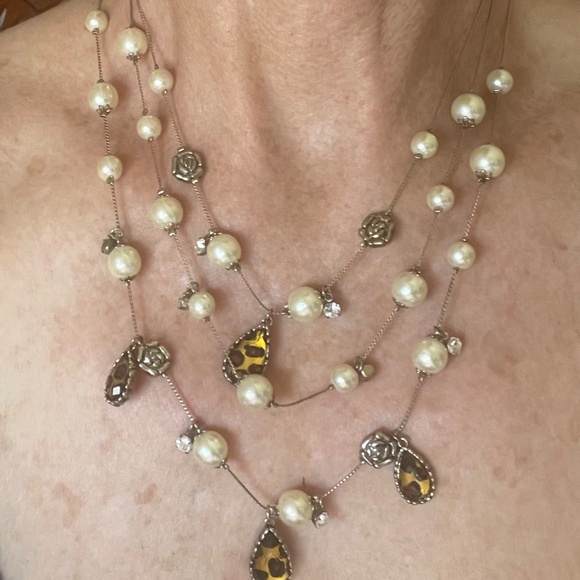 Betsey Johnson Triple Strand Necklace - Picture 1 of 4
